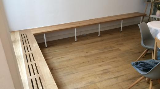 Bank als Heizungsverkleidung